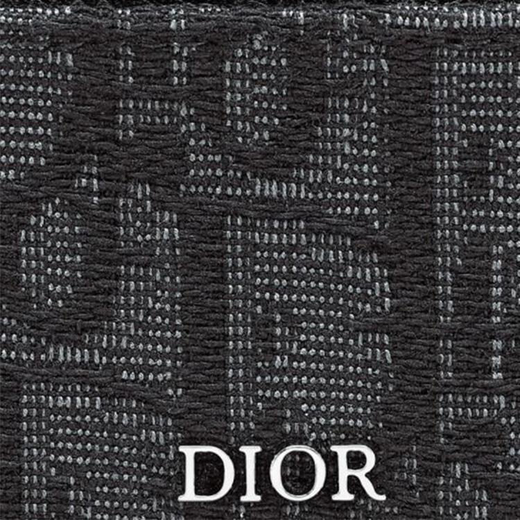 Dior Открытый держатель для карт с вышитым классическим принтом-монограммой Мужской держатель для карт Черный 2ESCH135YSE_H03E