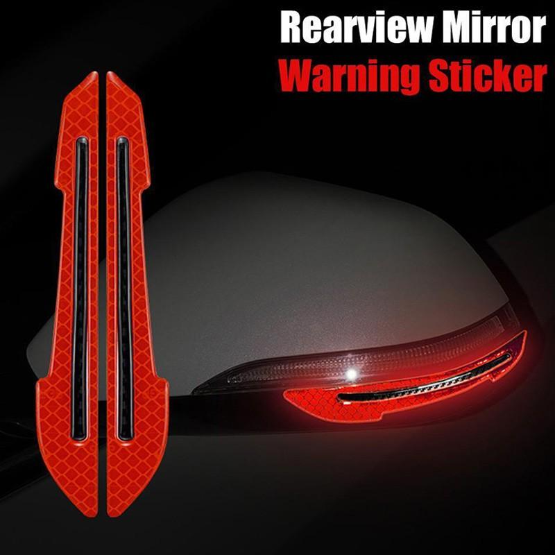 2 шт./компл. автомобильные светоотражающие предупреждающие наклейки для зеркала заднего вида, светоотражающие наклейки для автомобиля, маркеры безопасности, предупредительная защитная наклейка для ночной безопасности