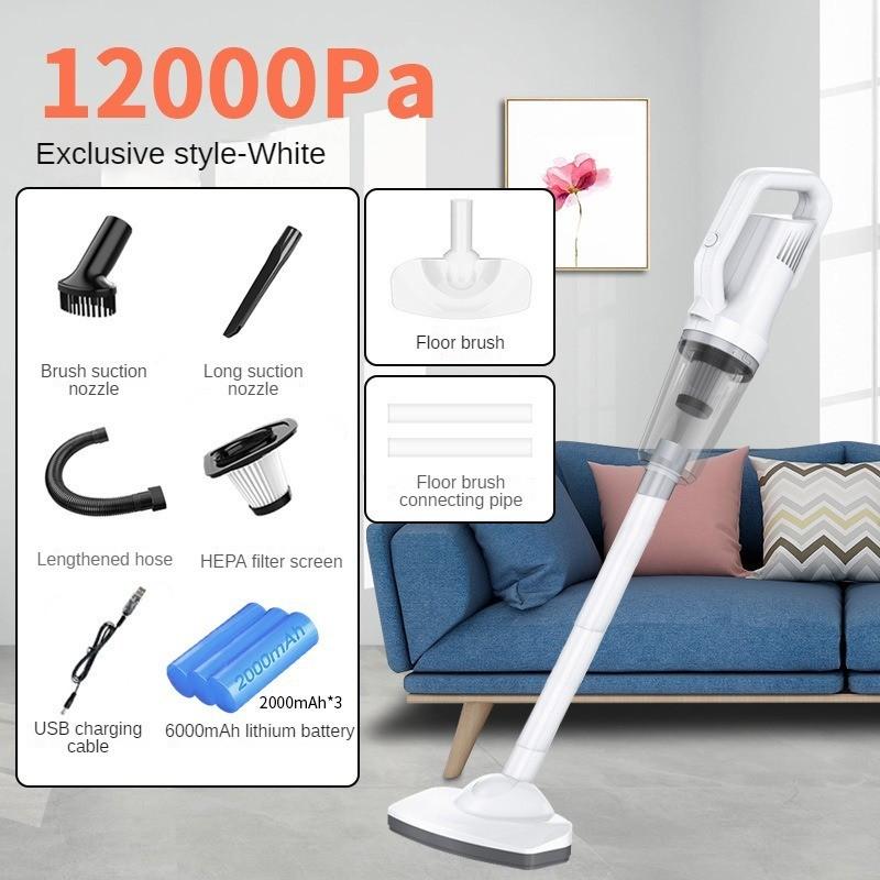 Car Wireless Vacuum Cleaner Household Small High-Power Dust Collector Handheld Silent Mite Removal Vacuum Cleaner 120W