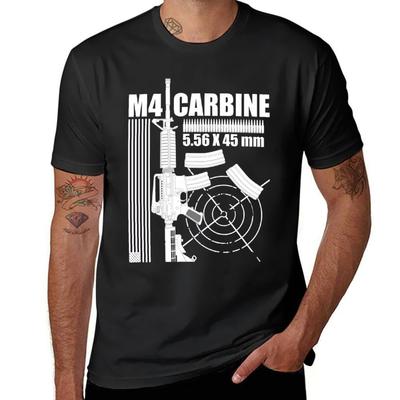 Футболка M4 Carbine быстросохнущая однотонная для мальчиков с принтом животных аниме Мужская хлопковая футболка