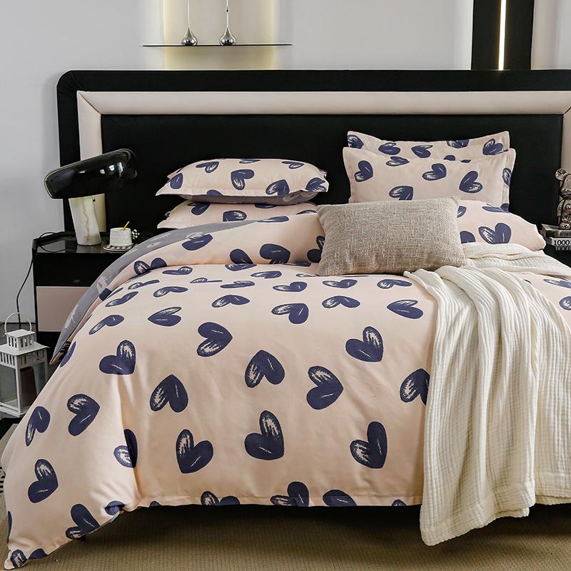 Комплект из четырех предметов из плотного хлопка с потертостями, комплект из 4 простыней и одеял, комплект из трех предметов для общежития