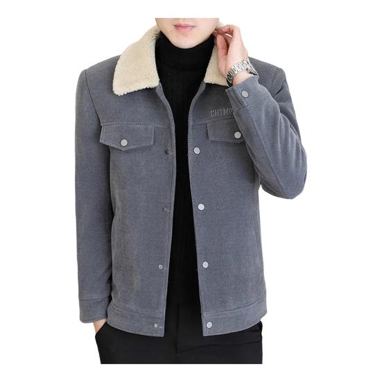 Мужская куртка, пальто, однотонная, с лацканами, застежкой на пуговицы, повседневная куртка, утолщенная бархатная подкладка, верхняя одежда, повседневная одежда