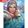HUACAN 5d Diamond Embroidery Sale Girl Diamond Mosaic Portrait Full Drill Square Diamond Painting Cross Stitch Kit Decor