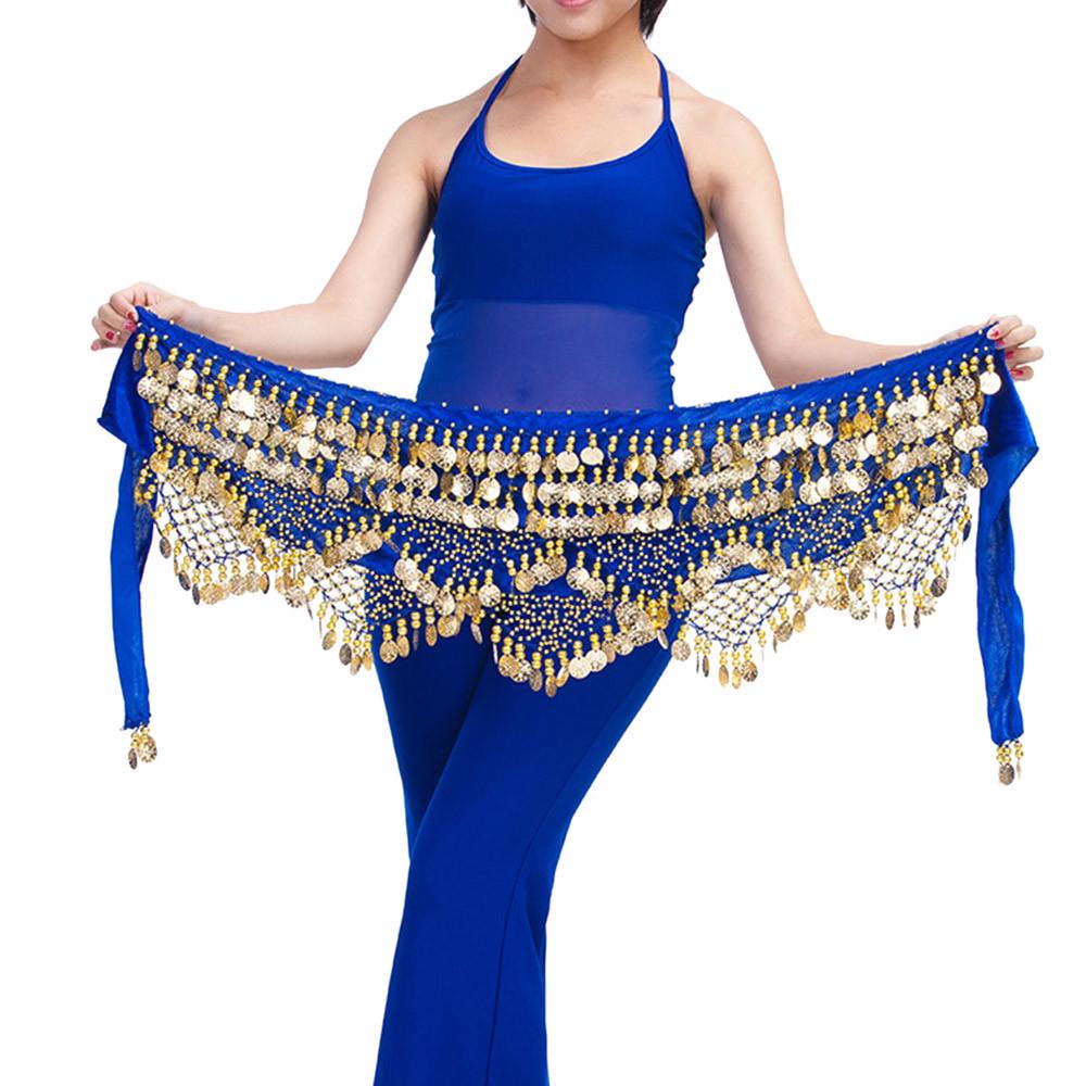 Belly Dance Belt Wrap Hip Scarf Skirt Waistband With 320 Coins Sequins Hip Scarf