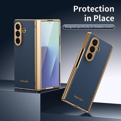 Премиальный чехол из искусственной ПУ кожи для мобильного телефона Samsung Galaxy Z Fold 7 6 5 4 с полной защитой, Стекло для экрана