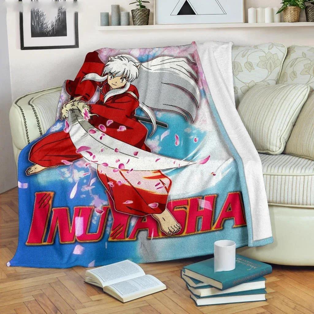 Inuyasha Blanket Comfort Soft Throw Fleece Anime Blanket for Bed Couch Travel Warm Cozy Cover
