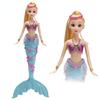 36CM Mini Colorful Glare Music Mermaid Princess Doll Girls Toy 3D Big Eyes BJD Princess Full Outfits  Dresses Collection Childrens Doll Gift