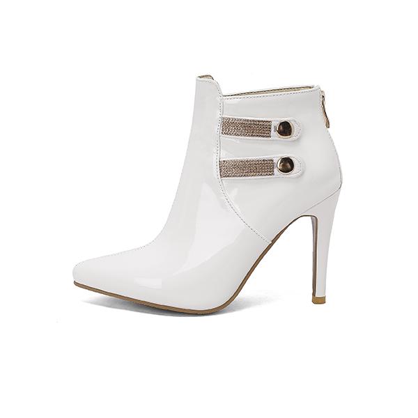 Черно-белые женские ботильоны на высоком каблуке, маленький, большой размер 32 50