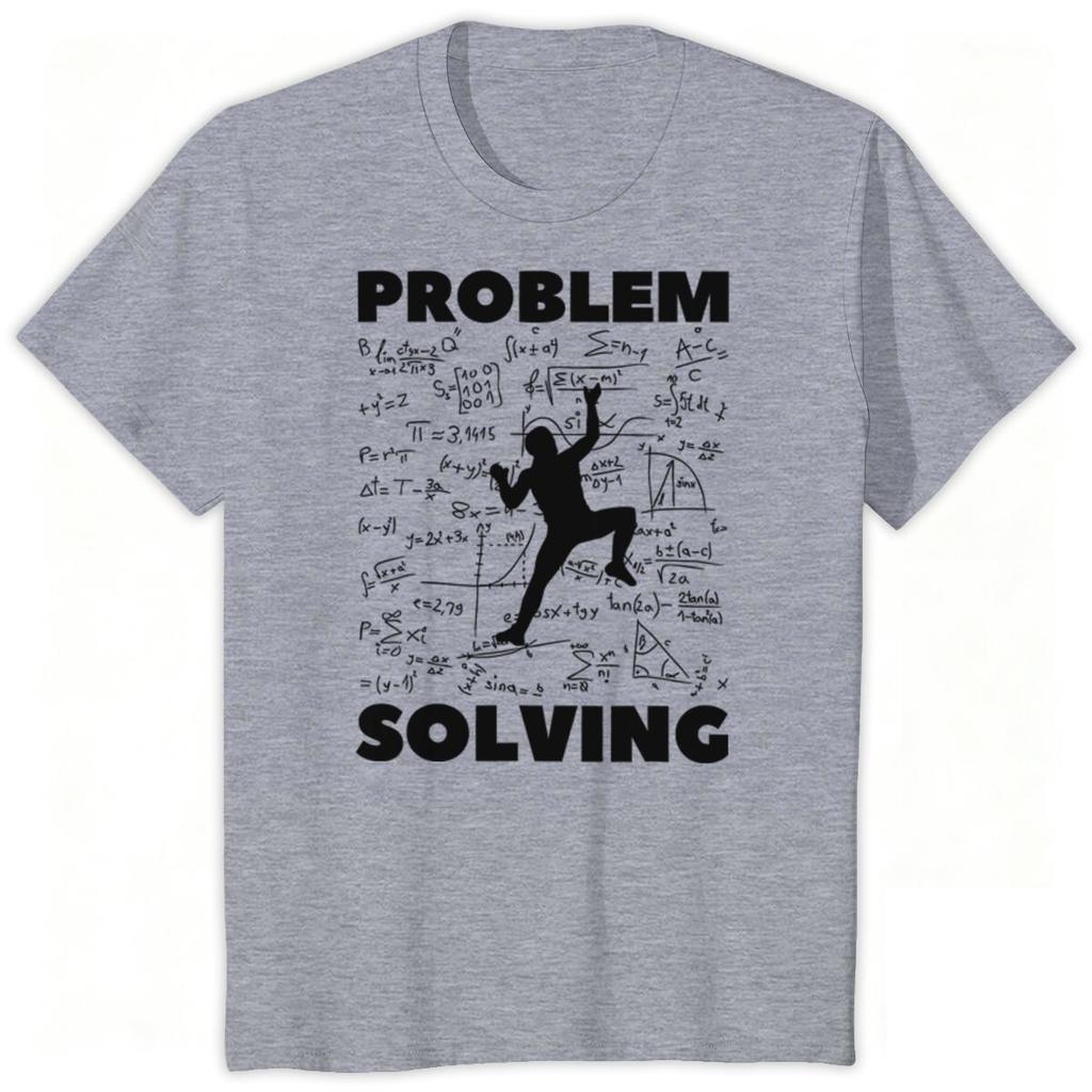 Problem Solving Math Tshirts for Unisex Unisex Funny Climbing Math Graphic T Shirts Sport Climber Short Sleeve Tee Tops