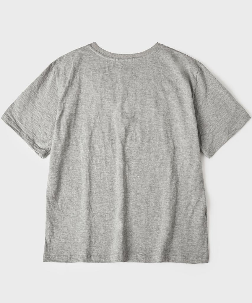 HOOVES Футболка-henley с двойным скелетом, короткий рукав [Серый меланж]