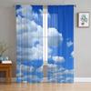 Мультяшные Облака Звезды Штора Гостиная Спальня Воланная Занавеска Кухонное Окно Тюлевые Шторы Товары для Дома Фильтрующие Свет Изготовлены из Полиэстера Обработка