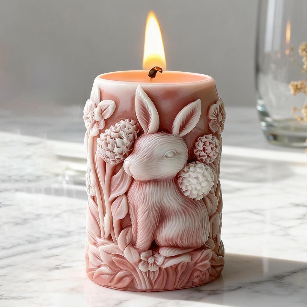 Molds For Candles Bunny Flower Plaster Ornaments Soap Casting Wax Mould For Home Room Wedding Dinner Table Decoration