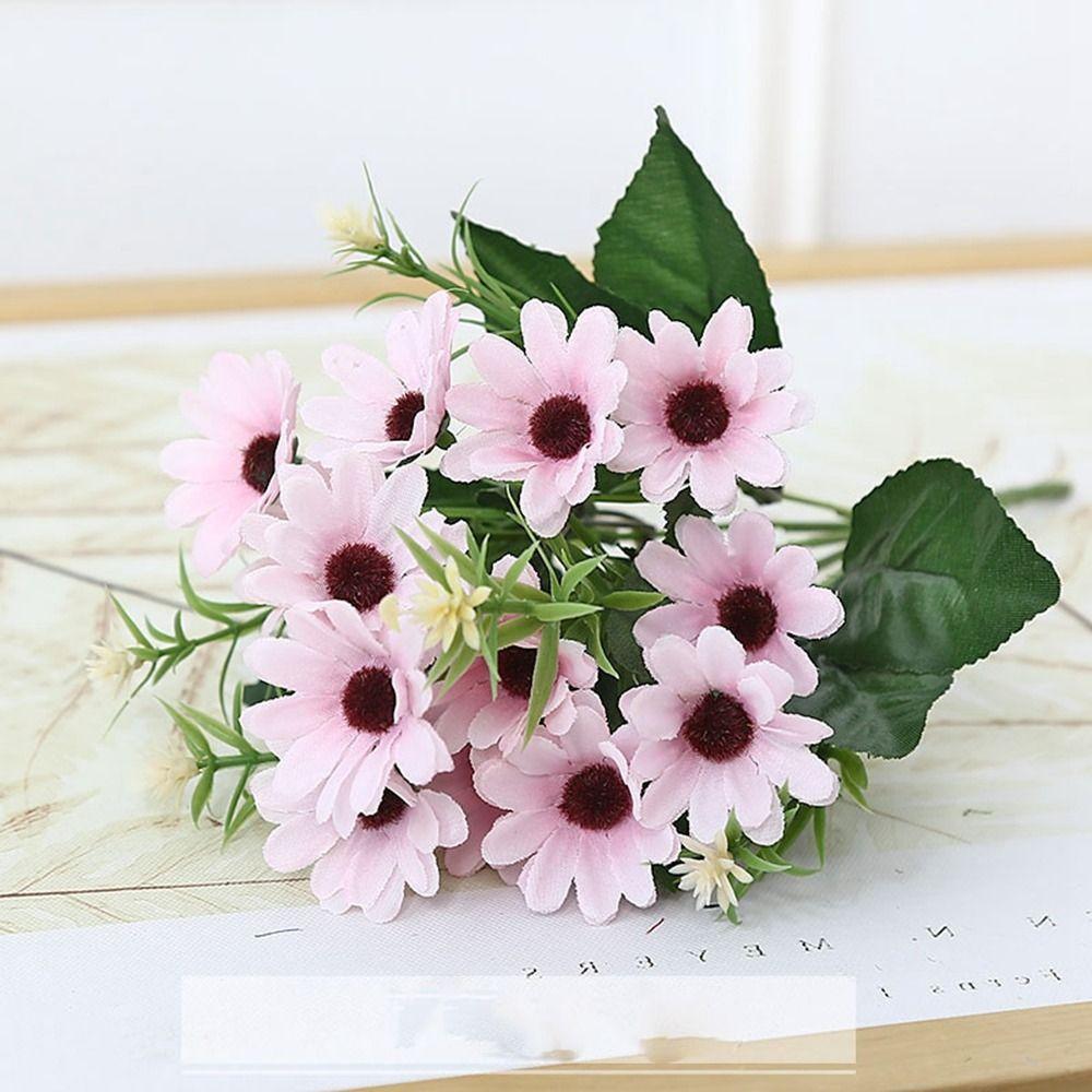 15 Heads Simulated Decorative Daisies Multicolors Chrysanthemum False Flower  Home Decoration