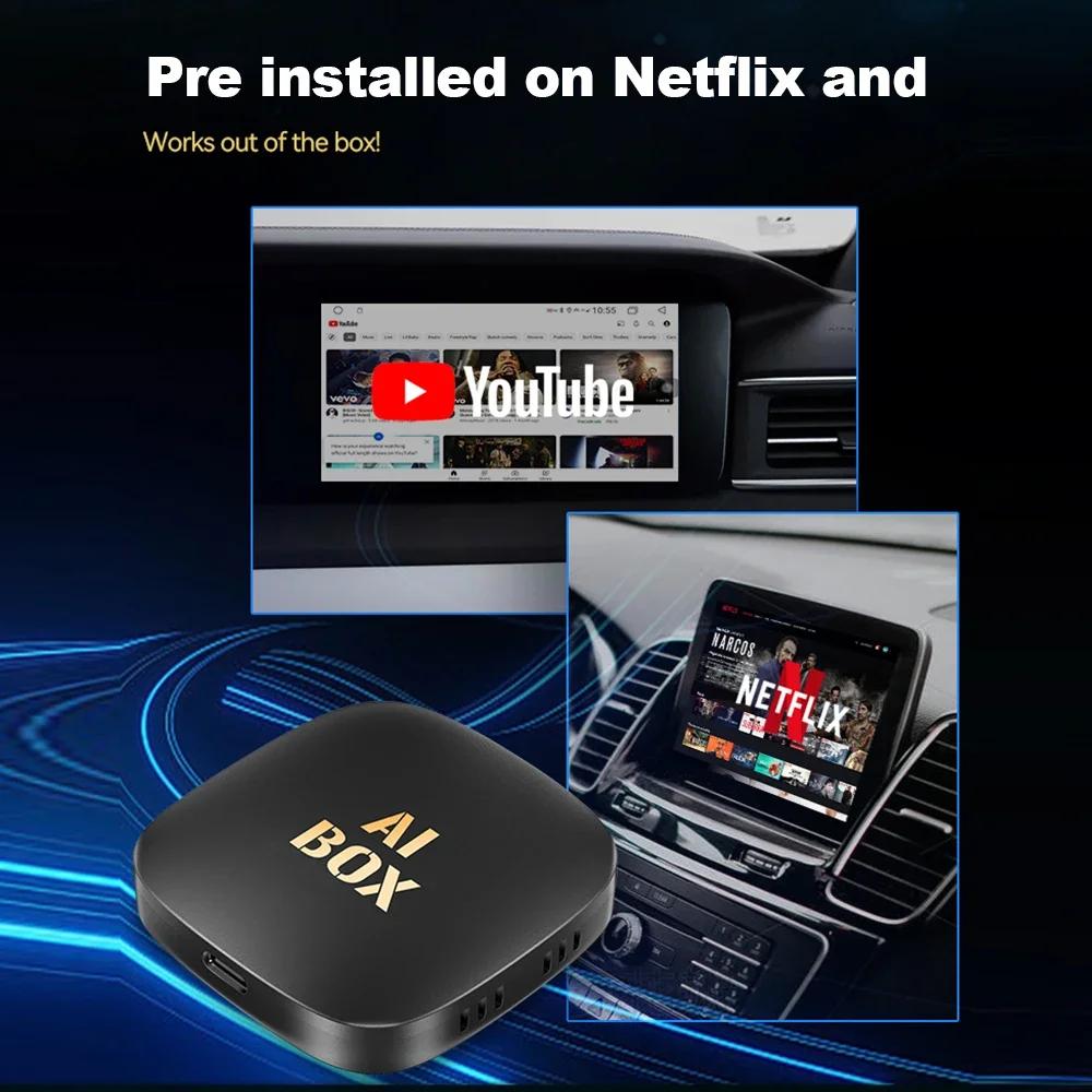 Умная мини-приставка Ai 2+32 ГБ Android 10 Поддержка Netflix YouTube Беспроводной CarPly Подходит для 99% автомобилей с проводным Carplay