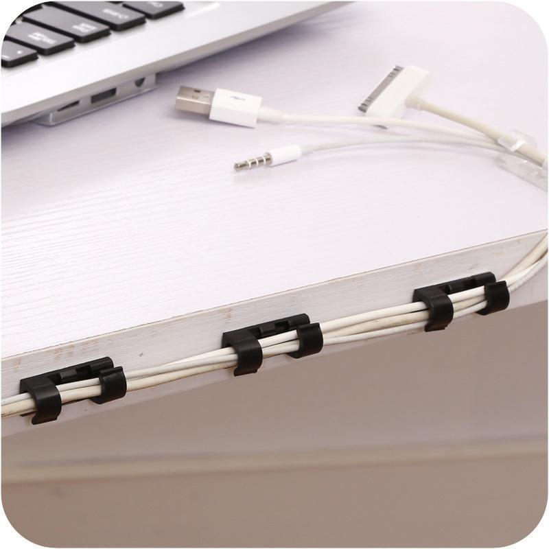Adhesive Plastic Cable Management Home Office Accessories Internally Visible Cable Clip Organizer