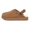 UGG Кожаные универсальные удобные тапочки с открытым носком женские тапочки коричневые 1153516-CHE