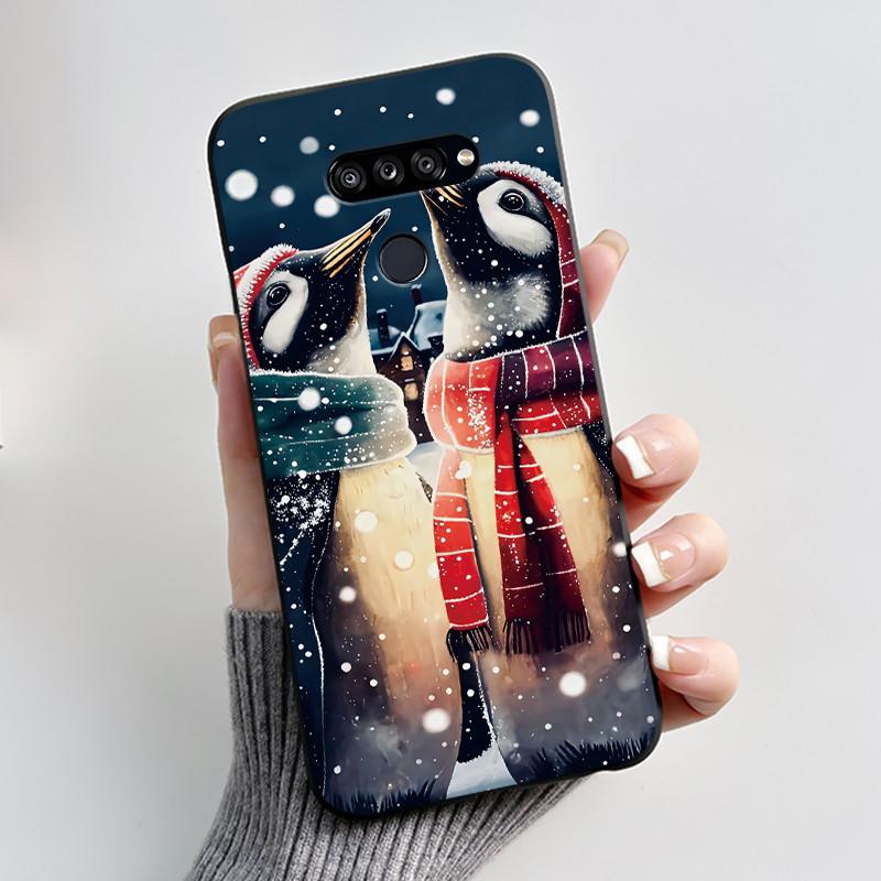 Soft Shockproof Phone Case For LG K50S Bumper Silicone Black Case New Design Viral Pattern Koi Shell Cute Colorful Cover