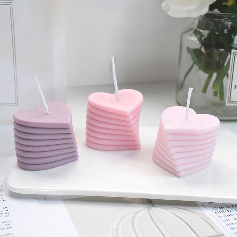 1Pc 3D Heart-Shaped Candle Silicone Mold Diy Handmade Candle Decoration Mold