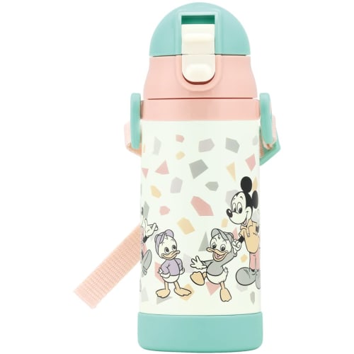 Skater (STWM3N-A) Двуручная бутылка для воды из нержавеющей стали с соломинкой, детская кружка, ретро-дизайн Disney Микки Маус и друзья, 350 мл