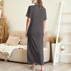 Женская ночная рубашка Домашняя одежда Ночная рубашка с коротким рукавом и карманами Длинное платье