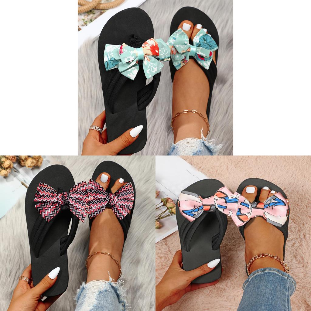 Summer Womens Flip Flops With Butterfly Knot For Beach And Casual Wear