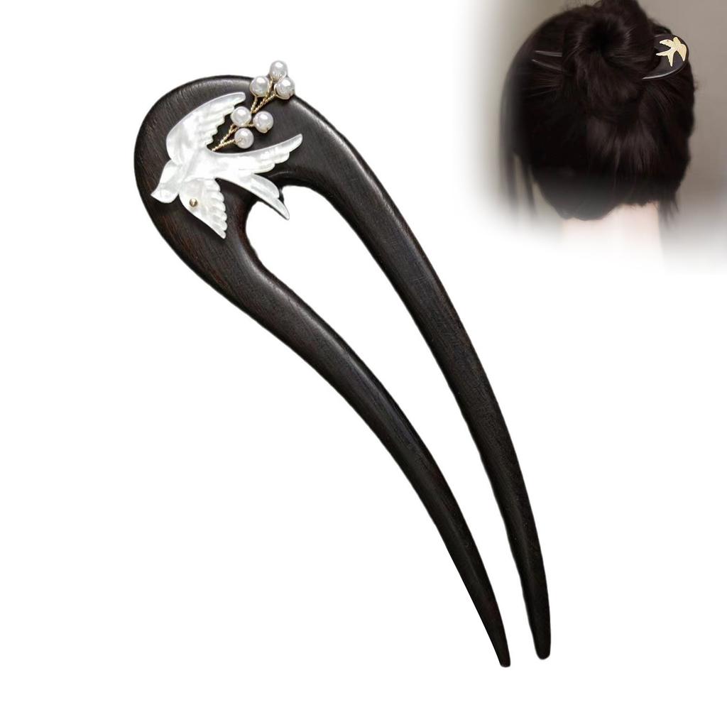 Деревянные шпильки для волос U-образной формы, деревянная шпилька для волос в винтажном китайском традиционном стиле для женщин, аксессуары для укладки длинных густых волос