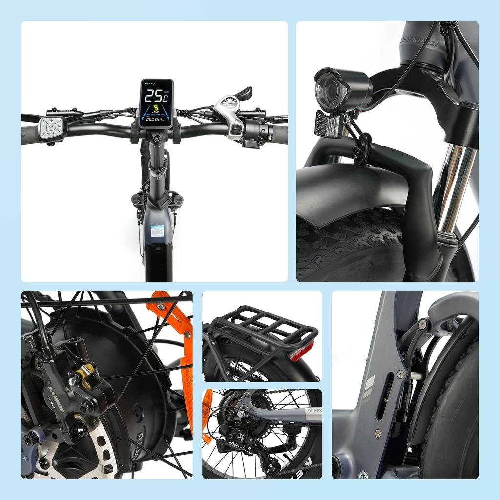 TTGO F6 PRO Electric Bicycle 25km/h Speed 140km Range 48V 18Ah Lithium-Ion Battery 150kg Maximum Load