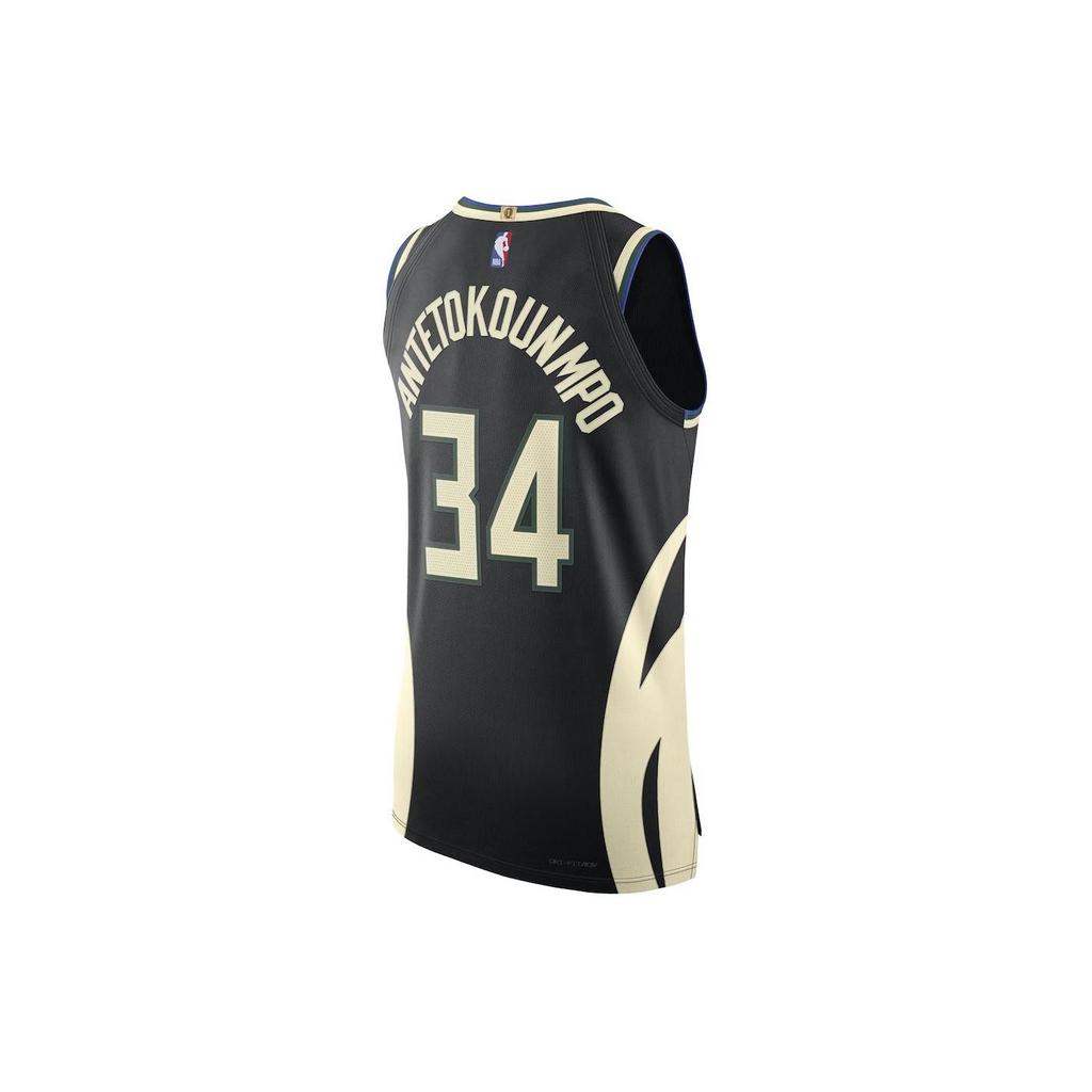 Jordan 22-23 Statement Edition Milwaukee Bucks Letter Print Дышащая майка для мужчин, черные топы DQ0151-010