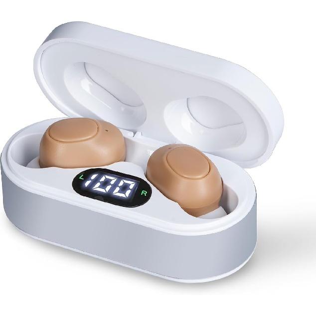 Слуховые аппараты, Миниатюрные усилители слуха для взрослых с шумоподавлением, Перезаряжаемые слуховые аппараты для пожилых людей с кристально чистым звуком