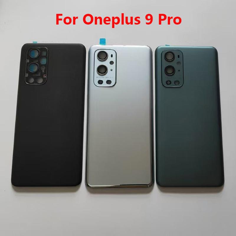 + Back Cover For Oneplus 9 Pro Glass Battery Cover Rear Housing Case Replacement Part For One Plus 1+ 9Pro & Camera Lens