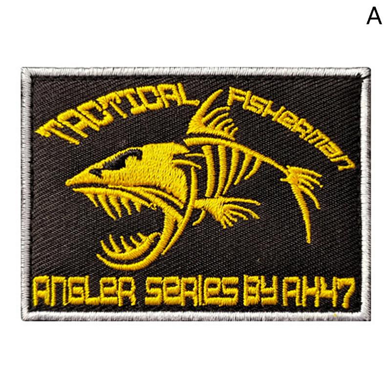Round   Fishing  Military Patches Embroidered Badges