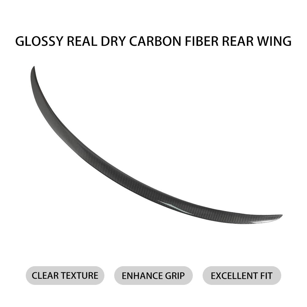 Car Rear Trunk Lip Spoiler Wing Real Dry Carbon Fiber Decoration For Tesla Model 3 Model3 2017- Exterior Tuning Accessories