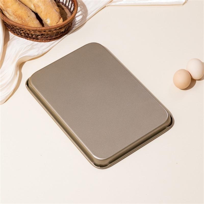 Прямоугольный противень для выпечки из углеродистой стали, антипригарный лист для сковороды, безопасный для духовки, равномерное распределение тепла для идеального приготовления