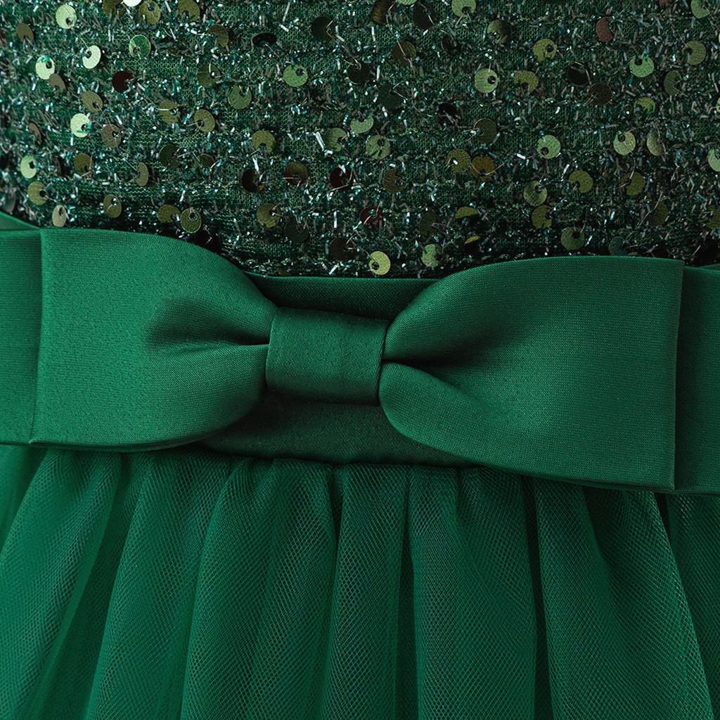 4-14 лет Рождественское платье принцессы для девочек-цветочниц для свадеб Летнее детское торжественное длинное платье с бантом для школьных вечеринок Детская новогодняя одежда