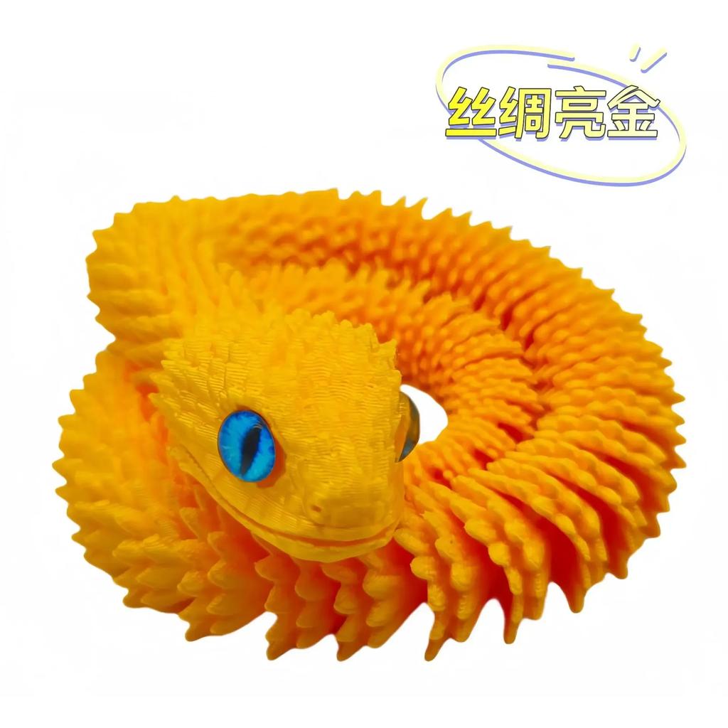 30см 3D-печатная змея 2025 Новый год Полностью шарнирная модель дракона Декорация 3D Подвижная Вращающаяся Реалистичная Кобра Змея Детская игрушка