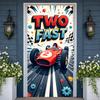 Birthday Celebration Background Speed Lines Design Racing Party Backdrop Two Fast Birthday Banner Dynamic Layout For Indoor