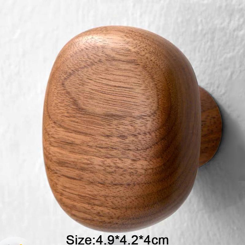 1/4pcs Walnut Wood Hooks Solid Wood Handle Key Clothes Bag Hanger Hook Kitchen Bathroom Robe Coat Towel Organizer Decor Hook