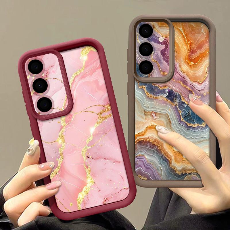 Чехол с цветным мраморным принтом для Samsung A57 A37 A27 A17 S26 Ultra S25 FE A56 A36 A26 A16 A55 A35 A25 A15 A54 5G S21 S22 S23 S24 Plus Ударопрочный чехол
