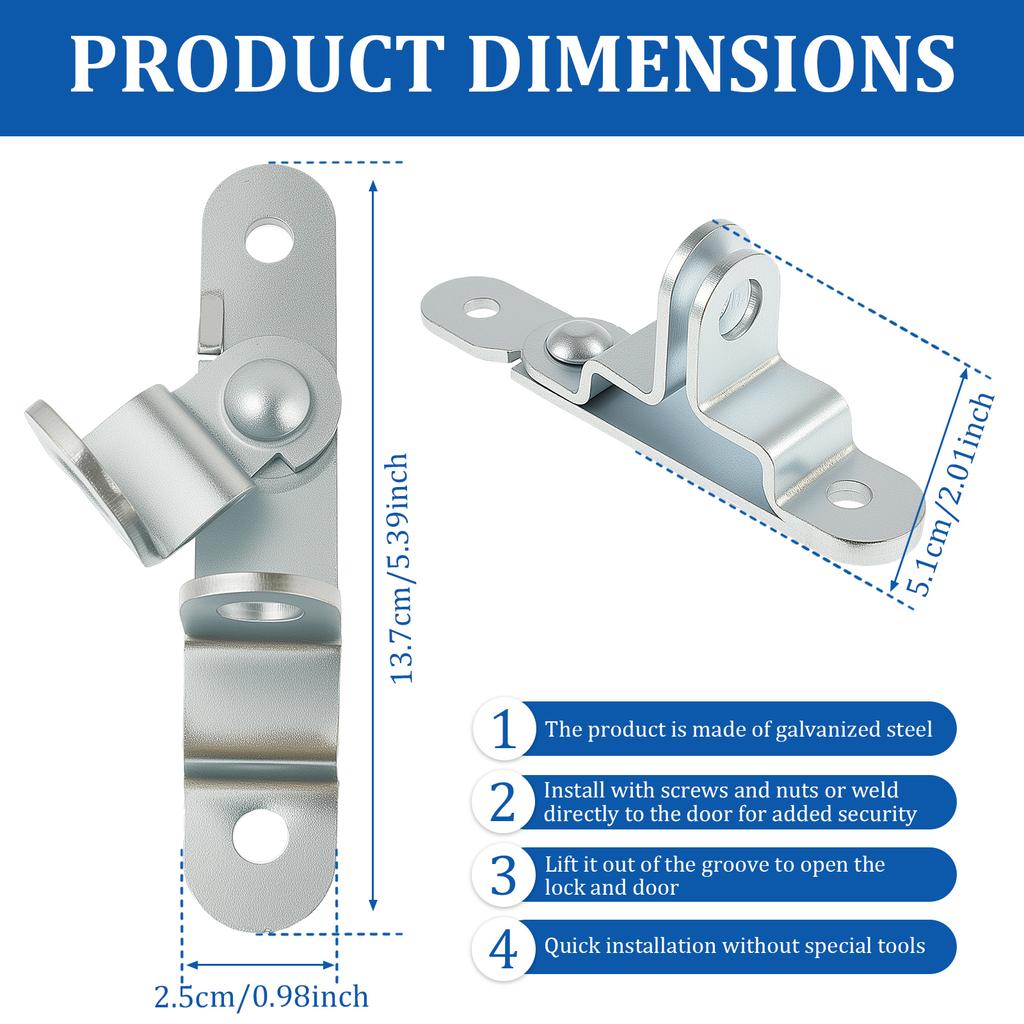 Cargo Trailer Door Hasp Keeper Lock Handle Enclosed Car Hauler For Ramp Padlock Cargo Trailer Door Lock Secure Anti-Theft Design