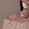 Роскошное колье-чокер «Черная жемчужина и роза» с 3D цветочным дизайном для женщин