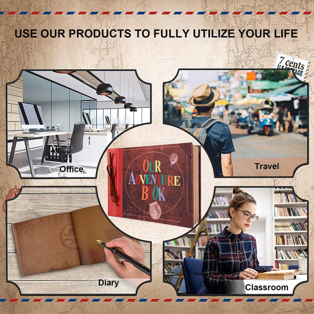 40 страниц Наша книга приключений DIY Ручная работа Фотоальбом Скрапбукинг Ретро Крафт-альбом Годовщина Свадьба Книга воспоминаний гостей Подарок Декор
