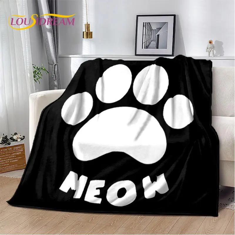 Мягкое плюшевое одеяло с 3D подошвой для домашних животных, фланелевое одеяло для гостиной, спальни, кровати, дивана, детского чехла для пикника