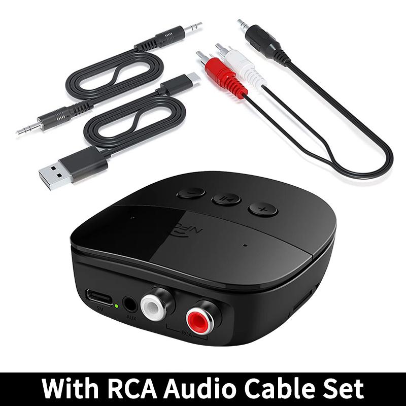 Bluetooth 5.2 Audio Receiver RCA 3.5mm AUX USB Stereo NFC Wireless Adapter U-Disk/TF Card With Mic For Car Kit Speaker Amplifier