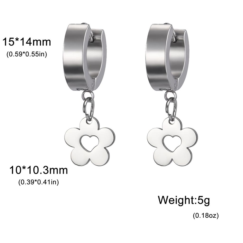 Cazador Gold Color Sakura Flower Pendant Earrings for Women Stainless Steel Jewelry Drop Earrings Mother's Day Gift