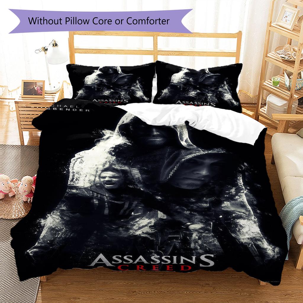 Assassin's Creed POSTER Bedding Quilt Set Quilt Cover Pillowcase Home Decoration Birthday Gift (1 * duvet cover + 2 * pillowcase, without core)