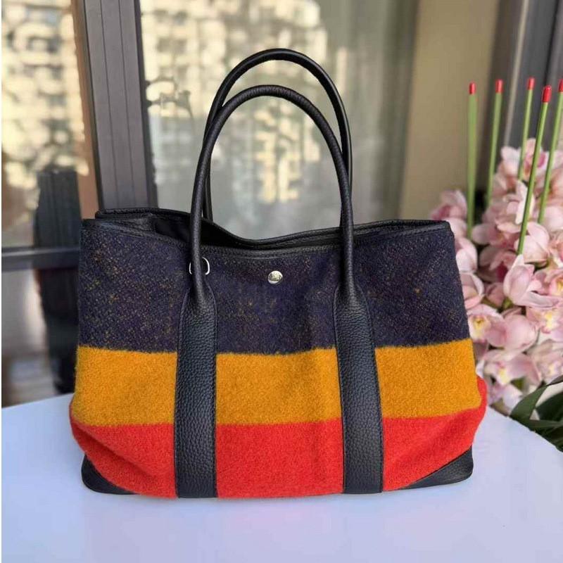 2026 Vintage Canvas Tote Bag With Leather Trim Medium Size Shoulder Handbag Daily Commute