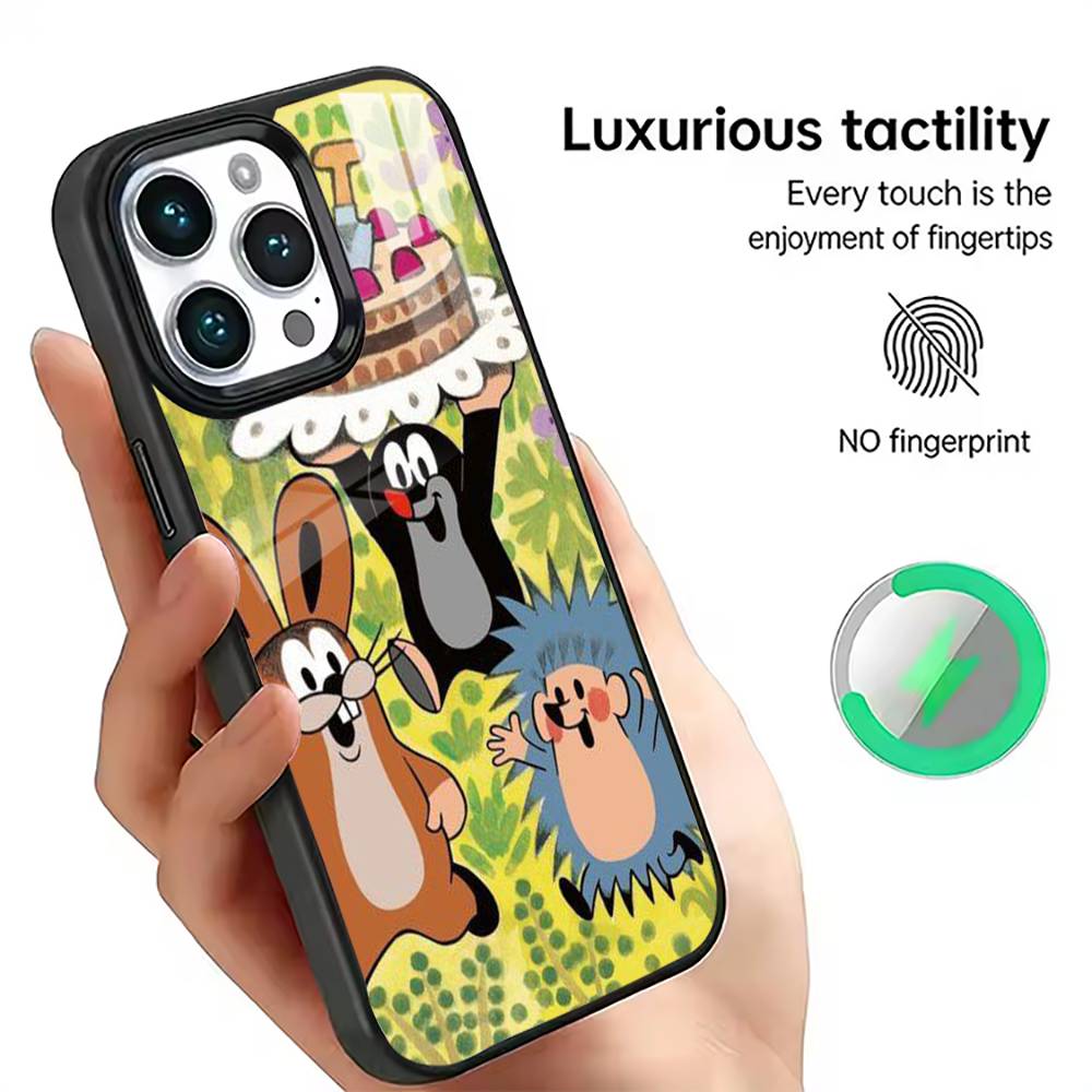 Мультяшный Крот Чехол для Телефона Для iPhone17,16,15,14,13,12,11 Plus,Pro Магнитный с Magsafe Беспроводной Зарядкой