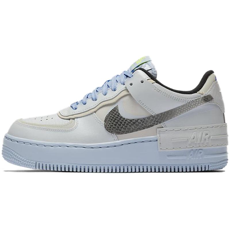 Nike Женские кроссовки Air Force 1 Low Shadow Pure Platinum Snakeskin Blue CV3027-001