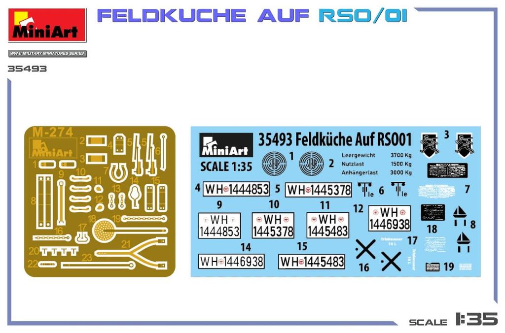 MiniArt Scale Field Cake Plastic Model Kit MA35493 1/35 RSO/01 (Military Vehicle)