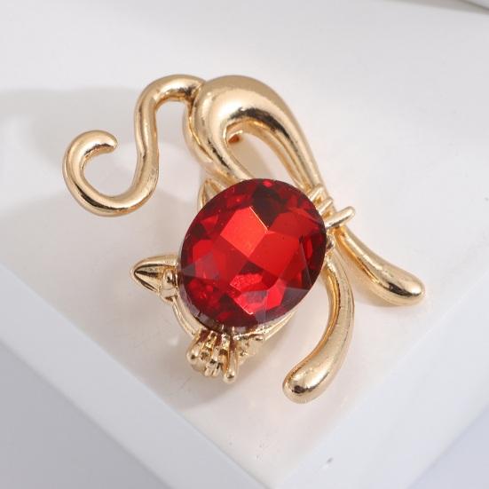 Элегантная блестящая брошь с инкрустацией стразами, яркий цвет, милый кот, булавка, шаль, шарф, значок на воротник, аксессуары для костюма